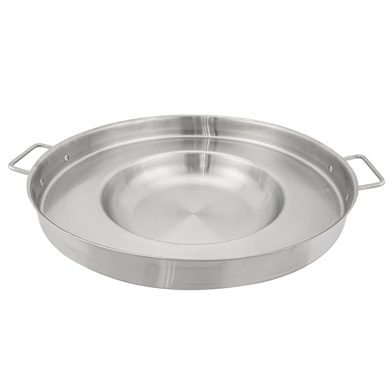 23" Round 304 Stainless Steel Concave Comal