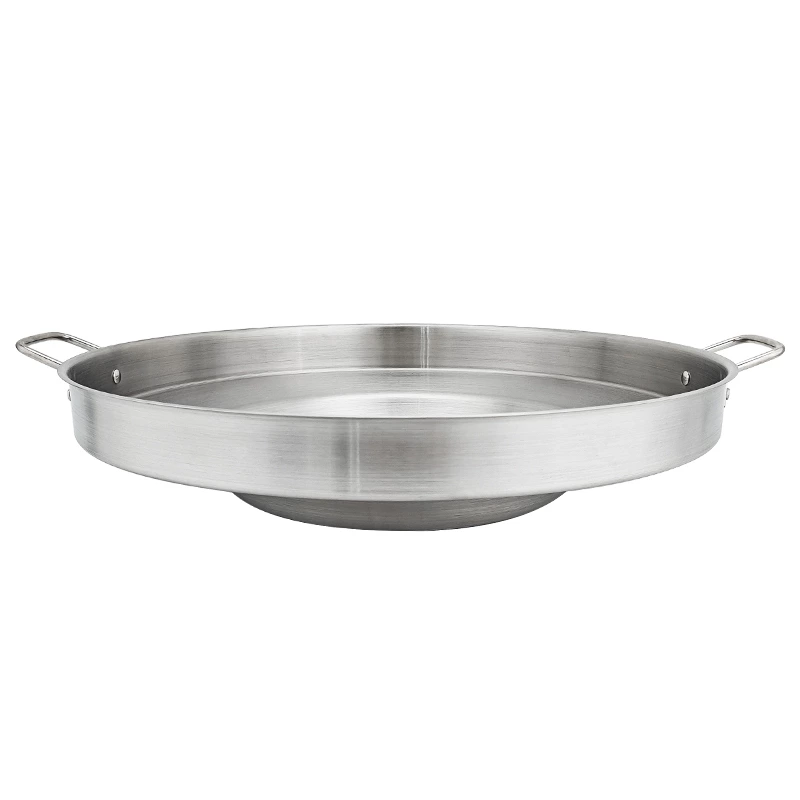 23" Round 304 Stainless Steel Concave Comal