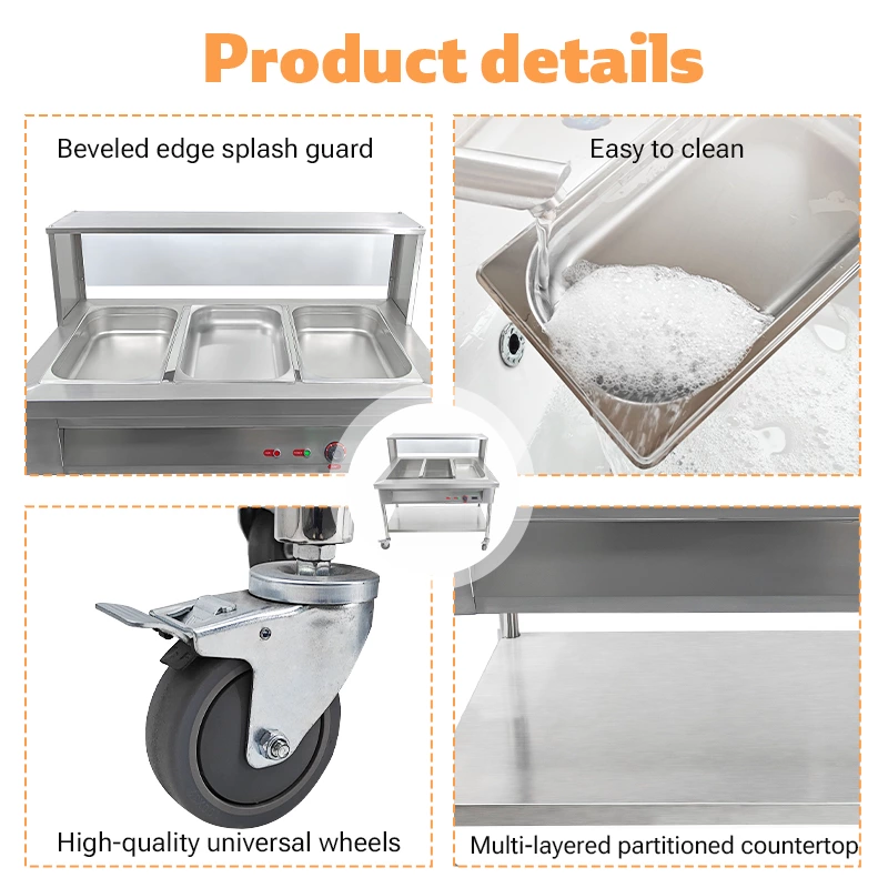 Commercial Electric steam table countertop Food Warmer