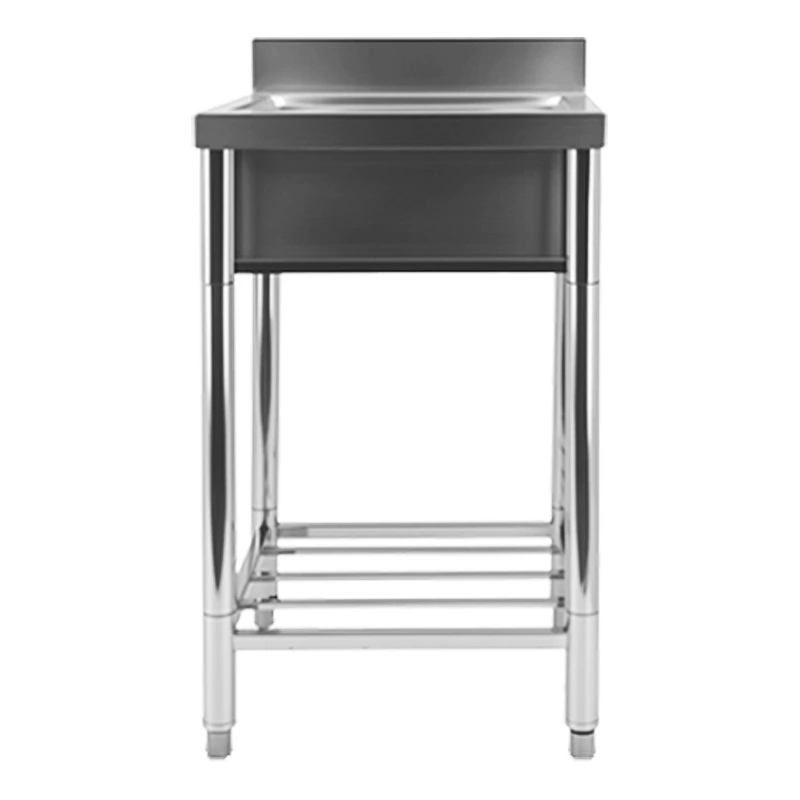 Commercial Kitchen Stainless Steel Sink Work Table with Backsplash
