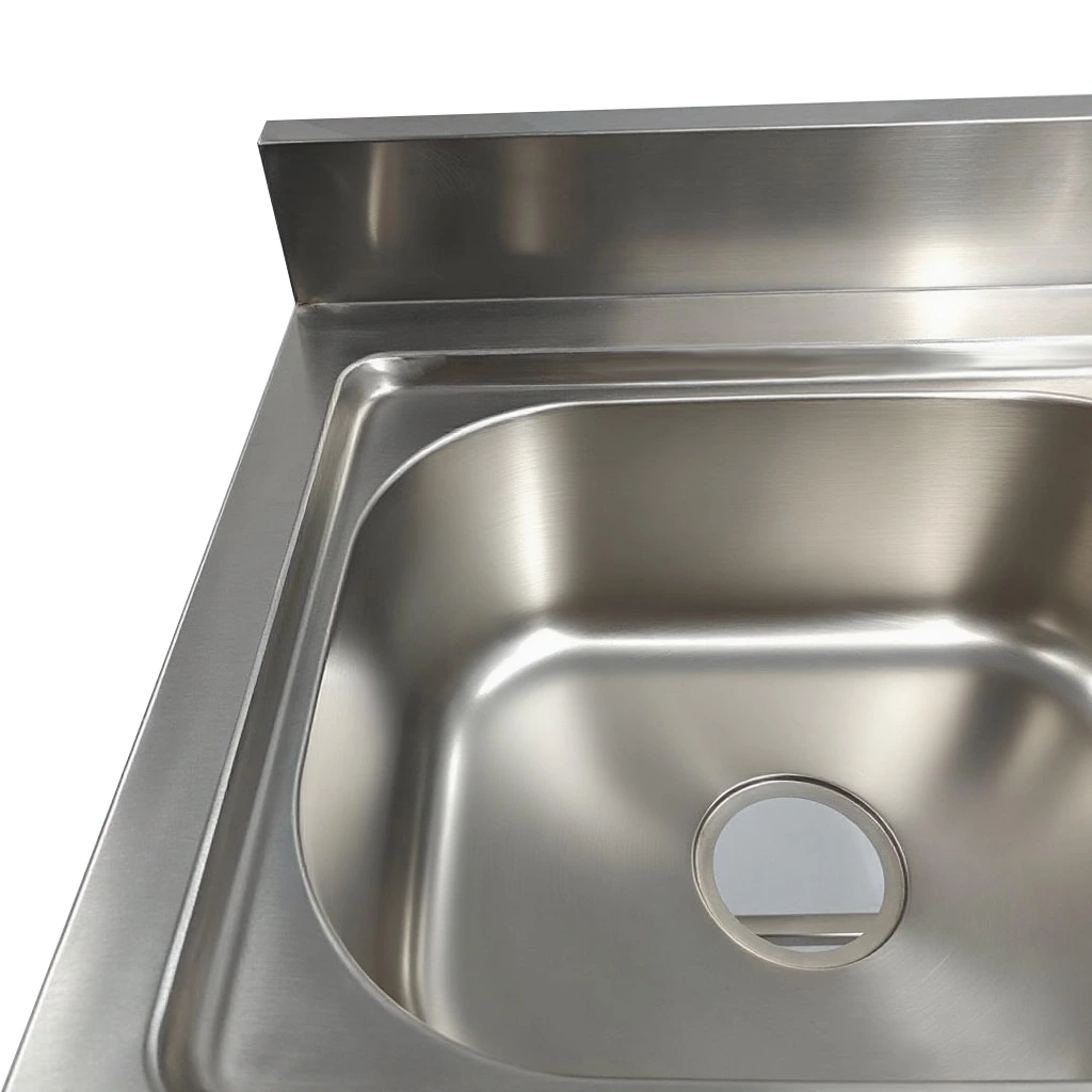 Commercial Kitchen Stainless Steel Sink Work Table with Backsplash