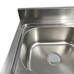 Commercial Kitchen Stainless Steel Sink Work Table with Backsplash