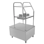 Stainless Steel Commercial Condiment Prep Station, Multi‑Tier Kitchen Spice Trolley with Storage Cabinet for Restaurant Buffet Catering