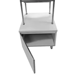 Stainless Steel Commercial Condiment Prep Station, Multi‑Tier Kitchen Spice Trolley with Storage Cabinet for Restaurant Buffet Catering