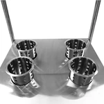 Stainless Steel Commercial Condiment Prep Station, Multi‑Tier Kitchen Spice Trolley with Storage Cabinet for Restaurant Buffet Catering