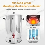 Stainless Steel Electric Thermostatic Hot Water Urn, Commercial Beverage Boiler with Tap, Temperature Control for Hot Water, Soy Milk, Milk Tea