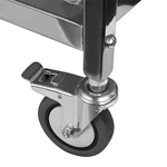 Foldable Stainless Steel 3-Tier Service Trolley, Collapsible Commercial Kitchen Storage Cart with Wheels