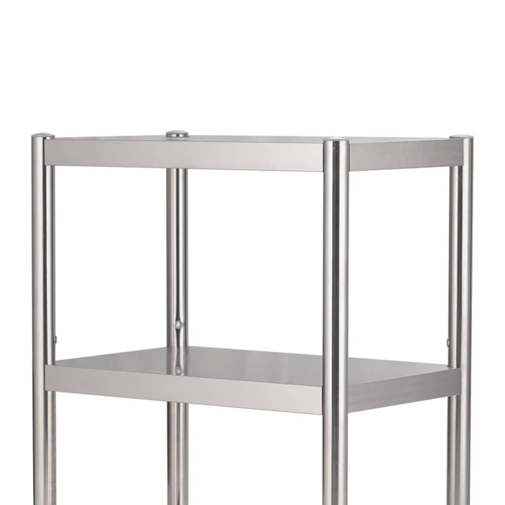 3‑Tier Stainless Steel Storage Rack, Commercial Kitchen Floor Shelving for Restaurant & Canteen