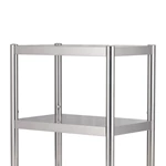 3‑Tier Stainless Steel Storage Rack, Commercial Kitchen Floor Shelving for Restaurant & Canteen