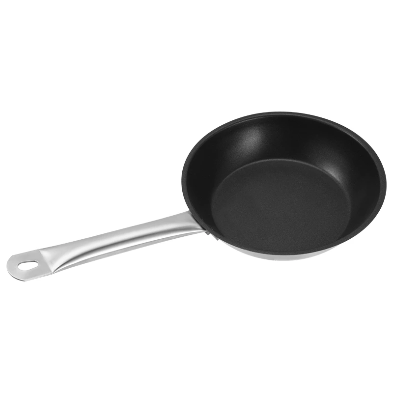 Stainless Steel Non Stick Frying Pan with Composite Bottom, Commercial Fry Pan with Welded Handle for Restaurant Kitchen