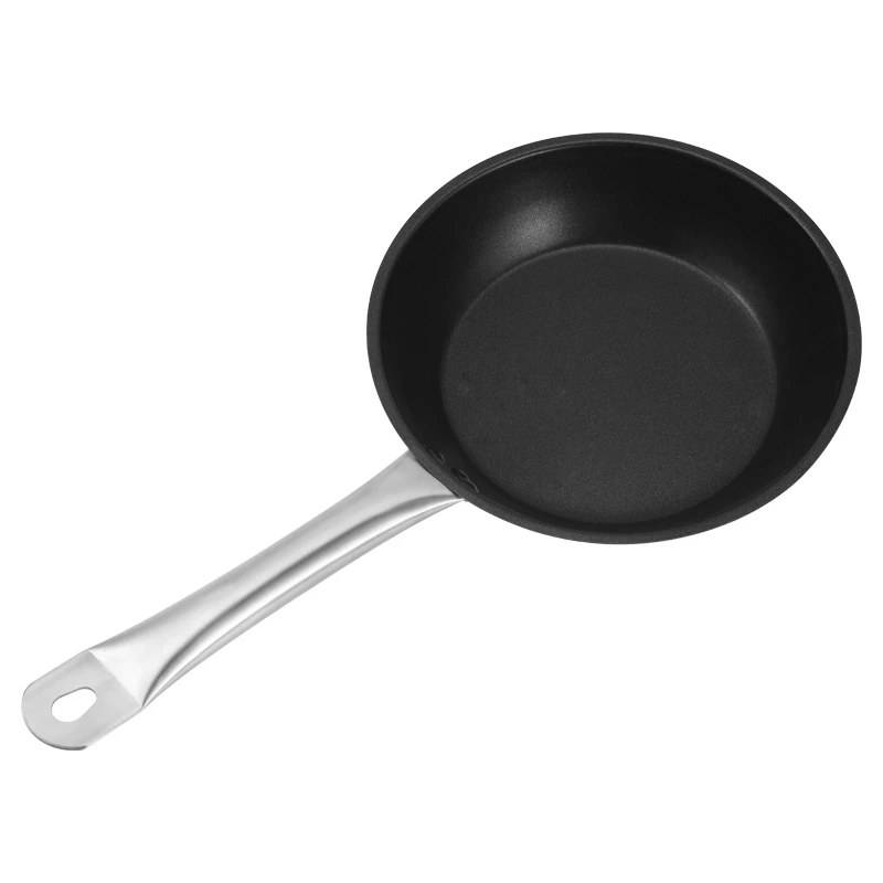 Stainless Steel Non Stick Frying Pan with Encapsulated Base, Commercial Fry Pan with Stainless Steel Handle for Restaurant Kitchen