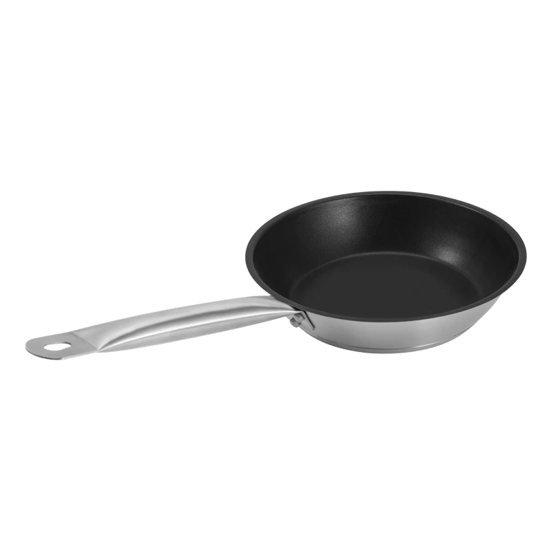 Stainless Steel Non Stick Frying Pan with Encapsulated Base, Commercial Fry Pan with Stainless Steel Handle for Restaurant Kitchen