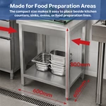 Stainless Steel Commercial Work Table with Backsplash & Undershelf, Heavy‑Duty Kitchen Prep Workbench for Restaurant Catering