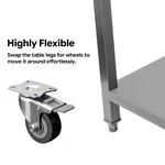 Stainless Steel Commercial Work Table with Backsplash & Undershelf, Heavy‑Duty Kitchen Prep Workbench for Restaurant Catering