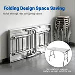 Stainless Steel Folding Work Table, Heavy‑Duty Portable Foldable Prep Table for Commercial Kitchen Catering
