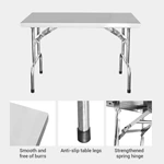 Stainless Steel Folding Work Table, Heavy‑Duty Portable Foldable Prep Table for Commercial Kitchen Catering
