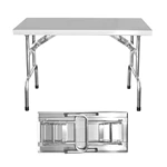 Stainless Steel Folding Work Table, Heavy‑Duty Portable Foldable Prep Table for Commercial Kitchen Catering