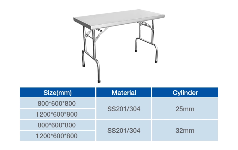 Stainless Steel Folding Work Table, Heavy‑Duty Portable Foldable Prep Table for Commercial Kitchen Catering