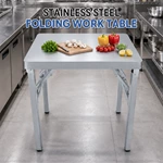 Heavy Duty Stainless Steel Folding Work Table, Portable Foldable Kitchen Prep Workbench for Restaurant, Food Truck, Home & Garage