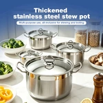 Commercial Stainless Steel Stew Pot With Lid and Welded Side Handles