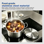 Commercial Stainless Steel Stew Pot With Lid and Welded Side Handles