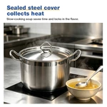 Commercial Stainless Steel Stew Pot With Lid and Welded Side Handles
