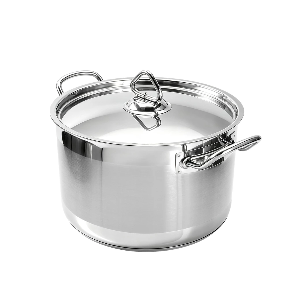 Commercial Stainless Steel Stew Pot With Lid and Welded Side Handles