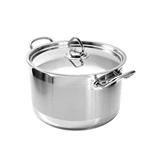 Commercial Stainless Steel Stew Pot With Lid and Welded Side Handles