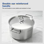 Commercial Stainless Steel Stew Pot With Lid and Welded Side Handles