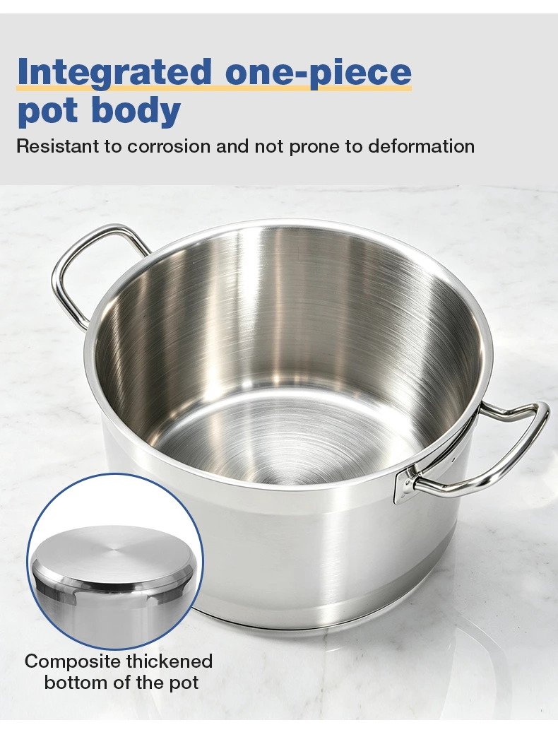 Commercial Stainless Steel Stew Pot With Lid and Welded Side Handles