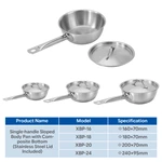 Stainless Steel Sauce Pan With Lid Long Handle Commercial Kitchen Saucepot for Catering Restaurant