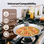 Stainless Steel Seafood Paella Pan With Double Side Handles For Restaurant Home Cooking