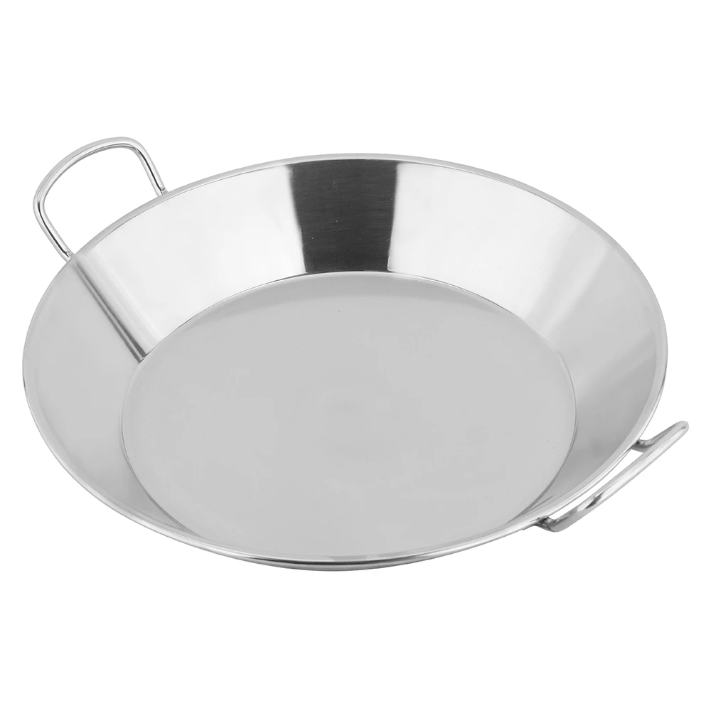 Stainless Steel Seafood Paella Pan With Double Side Handles For Restaurant Home Cooking