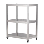 3‑Tier Stainless Steel Storage Rack, Commercial Kitchen Floor Shelving for Restaurant & Canteen