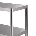 3‑Tier Stainless Steel Storage Rack, Commercial Kitchen Floor Shelving for Restaurant & Canteen