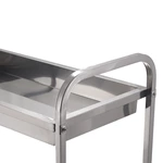 2‑Tier Stainless Steel Utility Cart, Commercial Kitchen Service Trolley with Deep Trays & Brake Wheels for Restaurant Hotel Catering