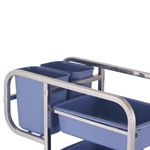 Stainless Steel Straight‑Leg Bussing Trolley, Commercial Dish Collection Cart with 5 Removable Plastic Bins for Restaurant Hotel Tableware Waste Collection
