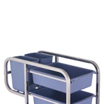 Stainless Steel Dish Collection Trolley, Commercial Restaurant Bussing Cart with 5 Plastic Bins, Food Waste & Tableware Collecting Service Cart