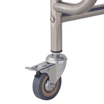 Stainless Steel Round Tube Bussing Trolley, Commercial Restaurant Bus Cart with 5 Removable Plastic Bins for Dirty Dish & Waste Collection