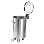 Stainless Steel Pedal Trash Can With Removable Inner Bucket & Wheels, Commercial Foot‑Operated Waste Bin for Kitchen Restaurant Hotel