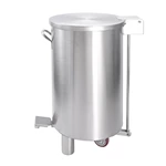 Stainless Steel Pedal Trash Can With Removable Inner Bucket & Wheels, Commercial Foot‑Operated Waste Bin for Kitchen Restaurant Hotel