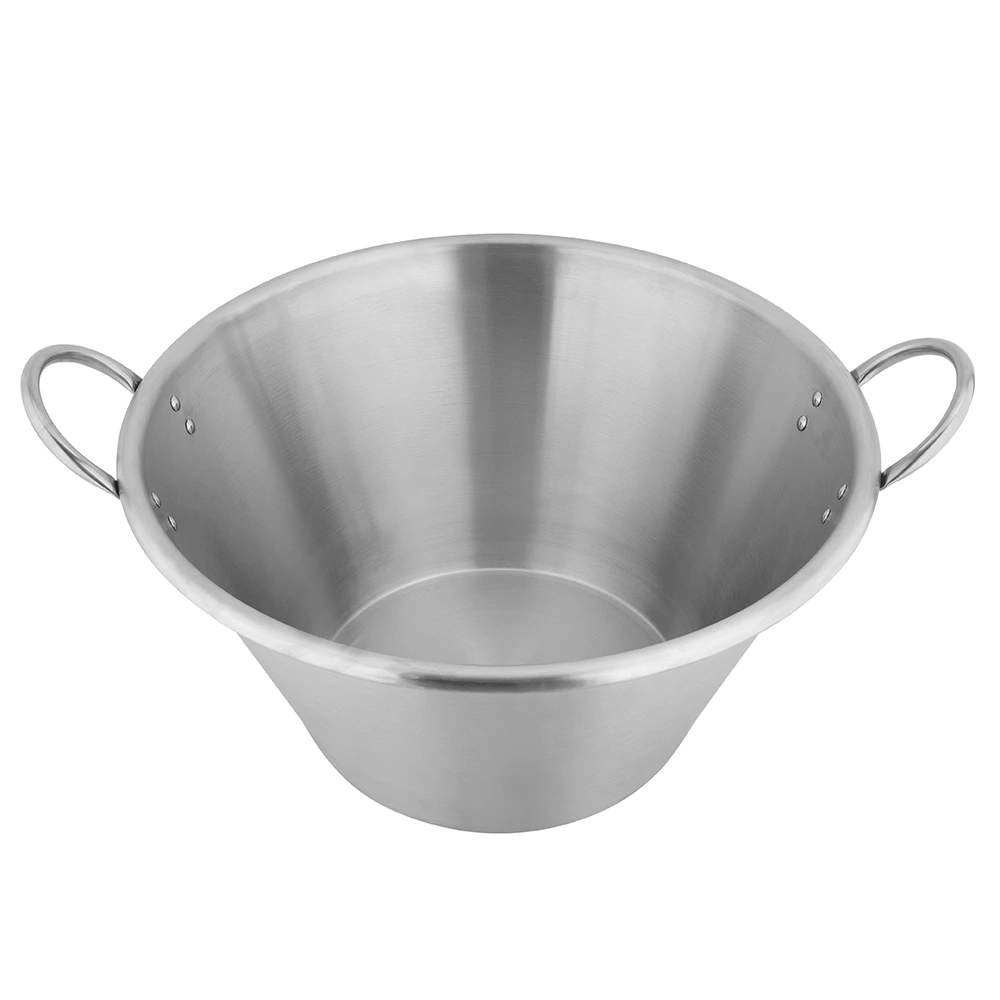 Commercial Conical Stainless Steel Stock Pot with Welded Handles, Large‑Capacity Catering Cooking Pot