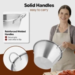 Commercial Conical Stainless Steel Stock Pot with Welded Handles, Large‑Capacity Catering Cooking Pot