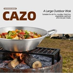 Commercial Low Profile Stainless Steel Wok Pan, Heavy‑Duty Wok for Restaurant, Canteen and Outdoor Street Vending