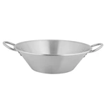 Commercial Low Profile Stainless Steel Wok Pan, Heavy‑Duty Wok for Restaurant, Canteen and Outdoor Street Vending
