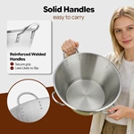 Four‑Handle Commercial Stainless Steel Wok Pan, Large‑Volume Cooking Wok for Bulk Food Preparation