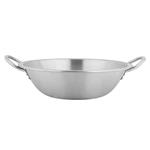 Outdoor Stainless Steel Wok with Riveted Dual‑Handles, Portable Large Stir‑Fry Pan for Camping & Commercial Street Vending