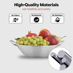 Outdoor Stainless Steel Wok with Riveted Dual‑Handles, Portable Large Stir‑Fry Pan for Camping & Commercial Street Vending