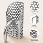 Stainless Steel Perforated Gold Prospecting Scoop, Sand Sifting Screen Scoop for River Beach Gold Panning
